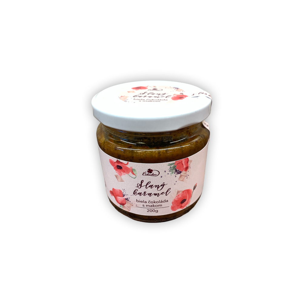 Slaný karamel - biela čokoláda s makom